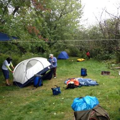 Setting  up camp