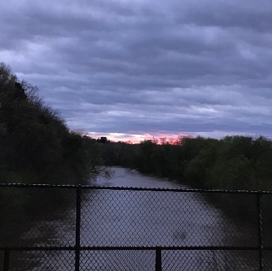 View of Perkiomen Creek from SRT on our route