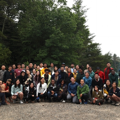 60+ BIPOC climbers group photo from June 2024 AMC BIPOC Rumney Weekender