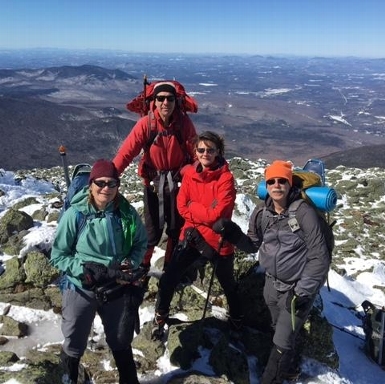 Hikers on summit of Mt Jefferson