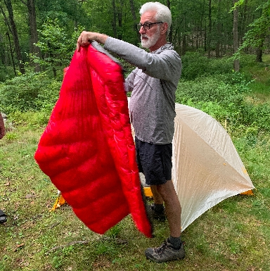 Kurt Flehinger and his quilt