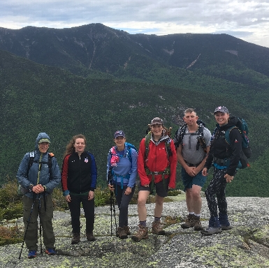 Looking at Franconia Ridge from top of Cannon's cliff