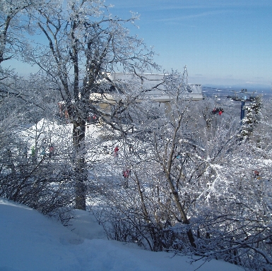 View of the ski lift from the summit