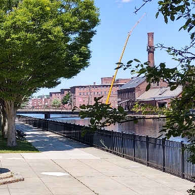 Mills along the 1st level canal in Holyoke.